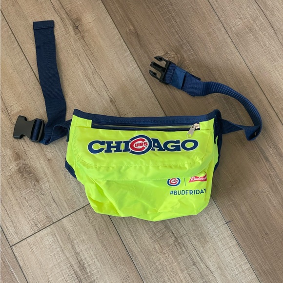 Chicago Cubs Bags Chicago Cubs Neon Fanny Pack Budweiser Bleacher Unisex Limited Edition Sga